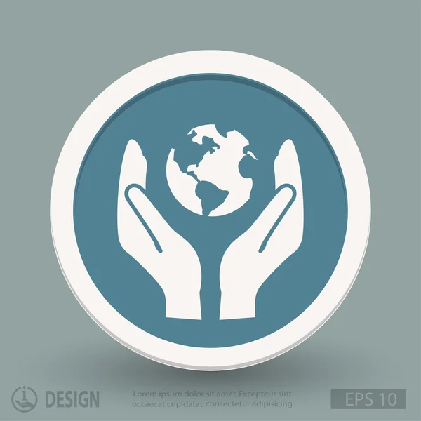 Hände mit Globus-Symbol — Stockvektor