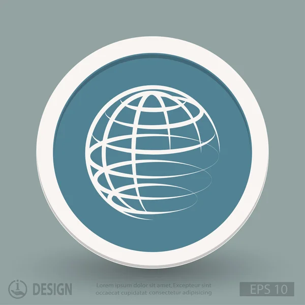 Globe flat design icon — Stock Vector