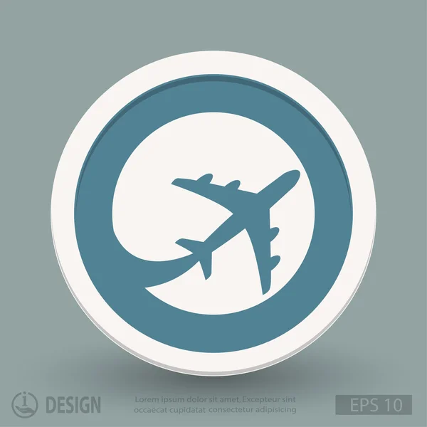 Uçak düz tasarım simgesi — Stok Vektör