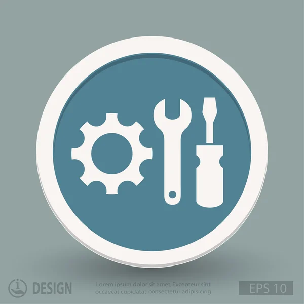 Gear with wrench and screwdriver icon — Stock Vector