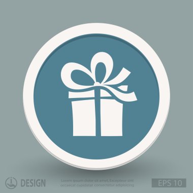 Hediye düz tasarım simgesi