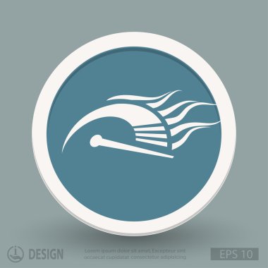 Hız göstergesi düz tasarım simgesi