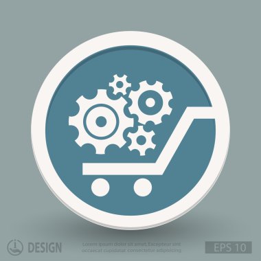 Alışveriş sepeti simgesini dişli