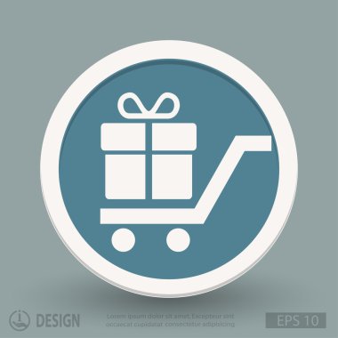Alışveriş sepeti hediye simgesi ile