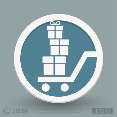 Alışveriş sepeti hediye simgesi ile