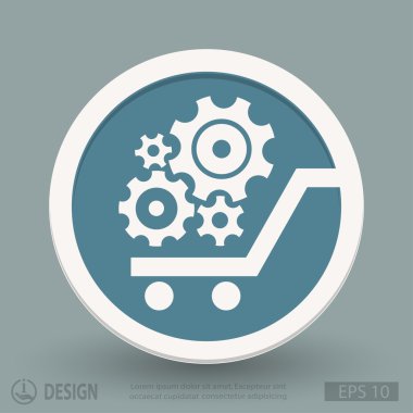 Alışveriş sepeti simgesini dişli