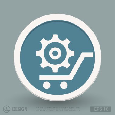 Alışveriş sepeti simgesini dişli