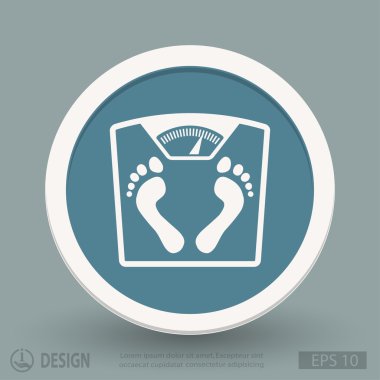 ayak izleri simgesi ile banyo Baskülü