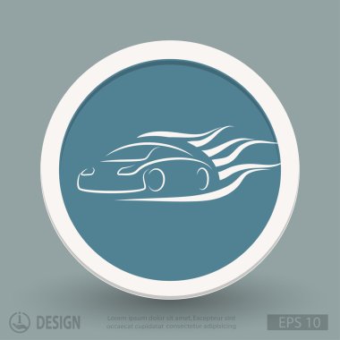 Arabayı düz tasarım simgesi