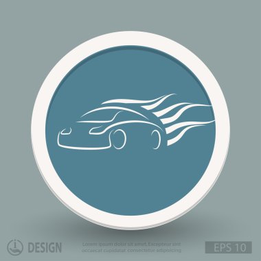 Arabayı düz tasarım simgesi