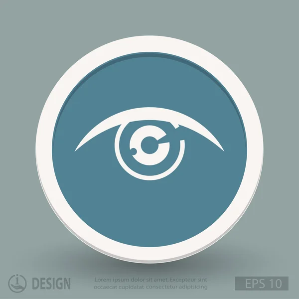 Ojo icono de diseño plano — Vector de stock