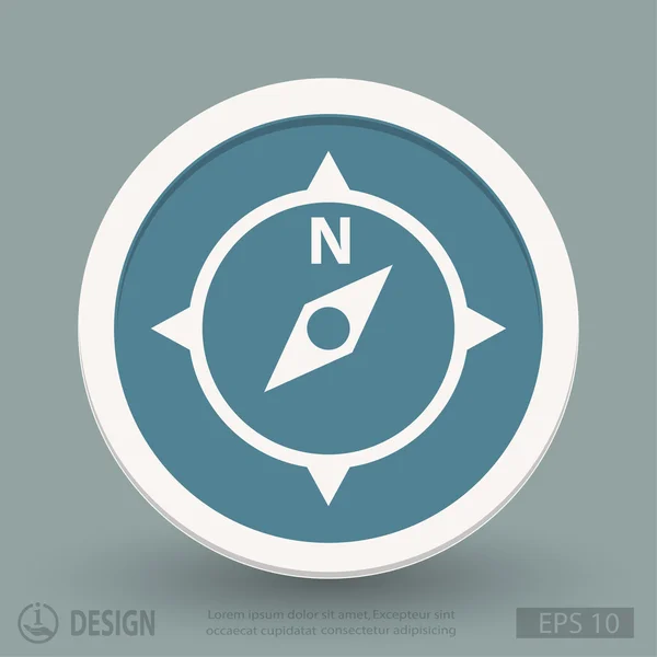 Brújula icono de diseño plano — Vector de stock