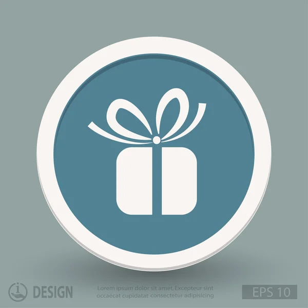 Cadeau platte ontwerp pictogram — Stockvector