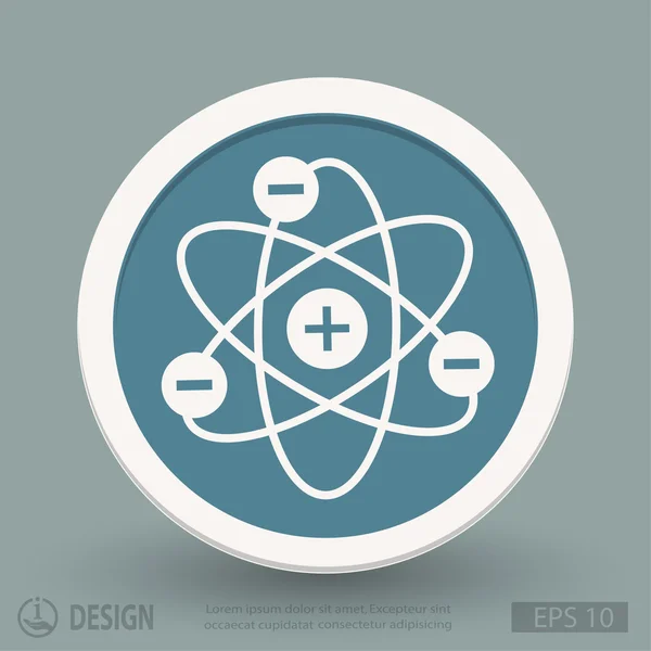 Ícone de design plano átomo — Vetor de Stock