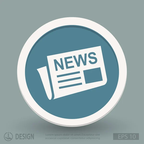 News Icona design piatto — Vettoriale Stock