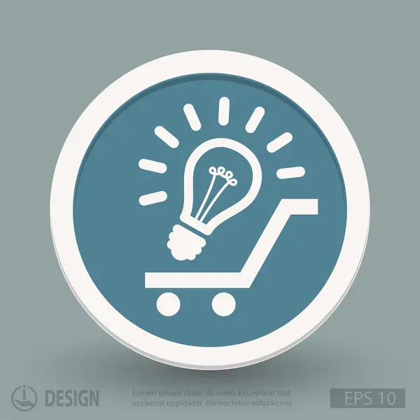 Ampoule dans le panier icône — Image vectorielle