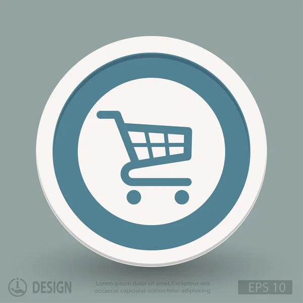 Carrinho de compras flat design icon — Vetor de Stock