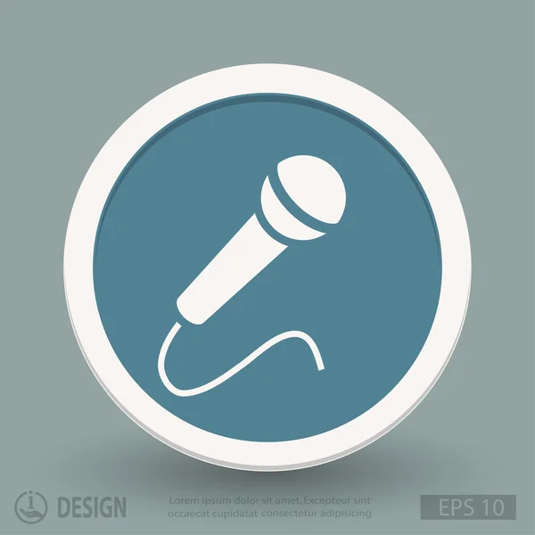 Microfoon platte ontwerp pictogram — Stockvector
