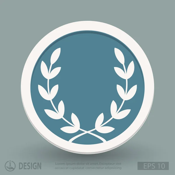 Laurel coroa ícone de design plano — Vetor de Stock