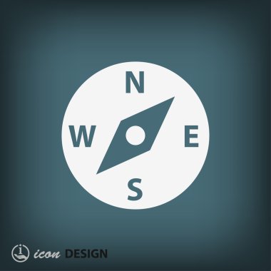 Pusula düz tasarım simgesi