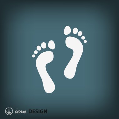 Ayak izleri düz tasarım simgesi