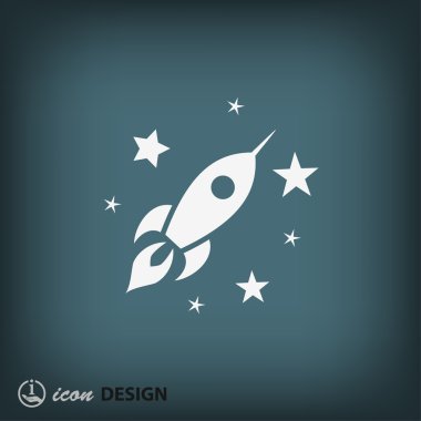 Roket düz tasarım simgesi