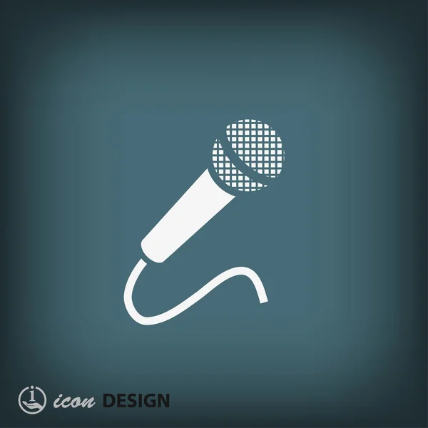 Microphone flat design icon — Stock Vector