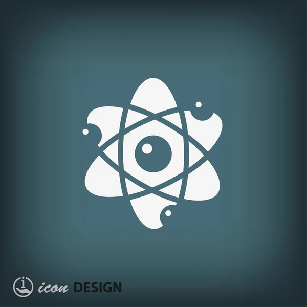 Atom flat design icon — Stock Vector