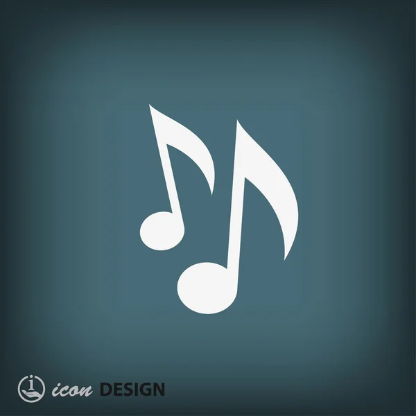 Music notes flat design icon — Stock Vector