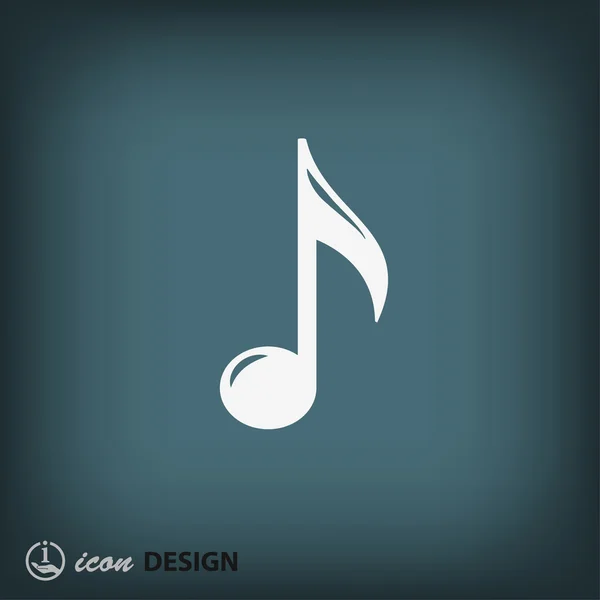 Music note flat design icon — Stock Vector