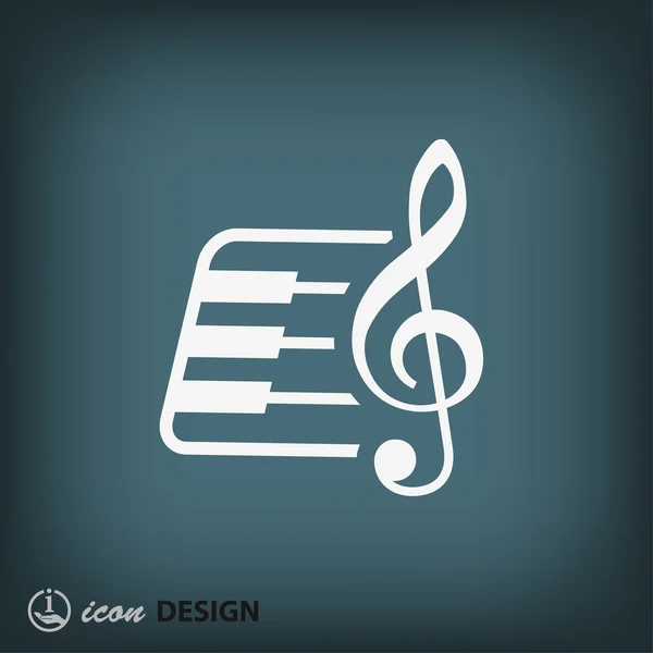 Musik nyckel och tangentbord ikon — Stock vektor