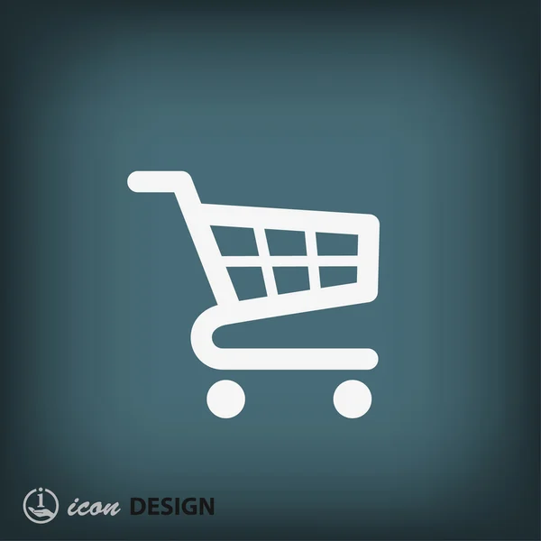 Shopping cart flat design icon — Stock Vector