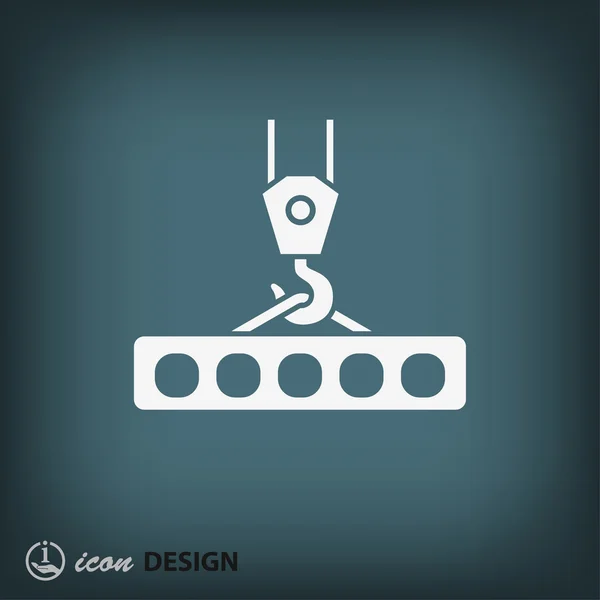 Crane hook flat design icon — Stock Vector