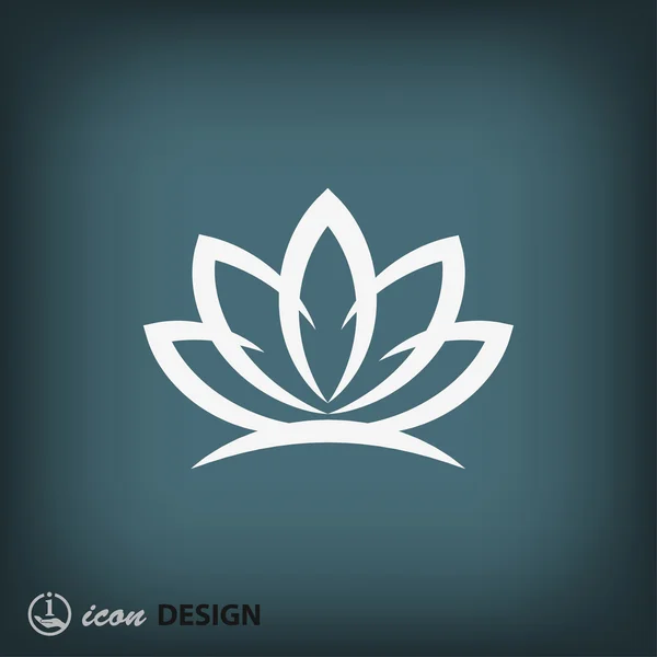 Lotus platte ontwerp pictogram — Stockvector