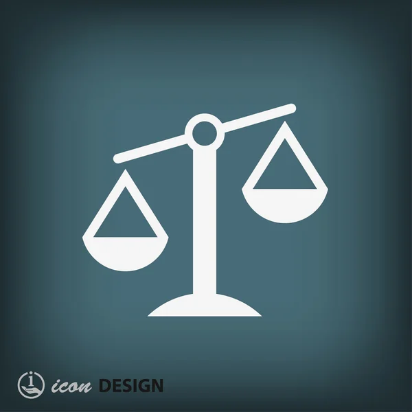 Rättvisa skalor platt design ikon — Stock vektor