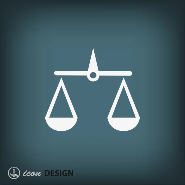 Justitie schalen platte ontwerp pictogram — Stockvector