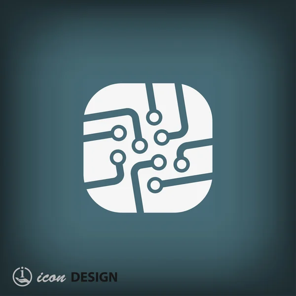 Printplaat platte ontwerp pictogram — Stockvector