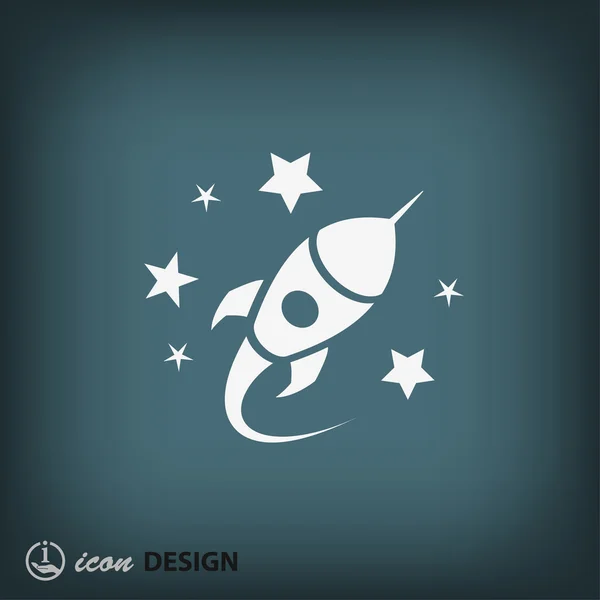 Rocket icono de diseño plano — Archivo Imágenes Vectoriales