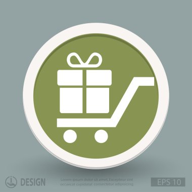 Alışveriş sepeti hediye simgesi ile