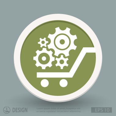 Alışveriş sepeti simgesini dişli