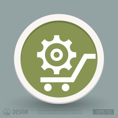 Alışveriş sepeti simgesini dişli