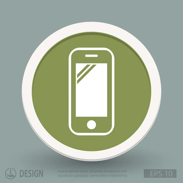 Mobile phone flat design icon — Stock Vector