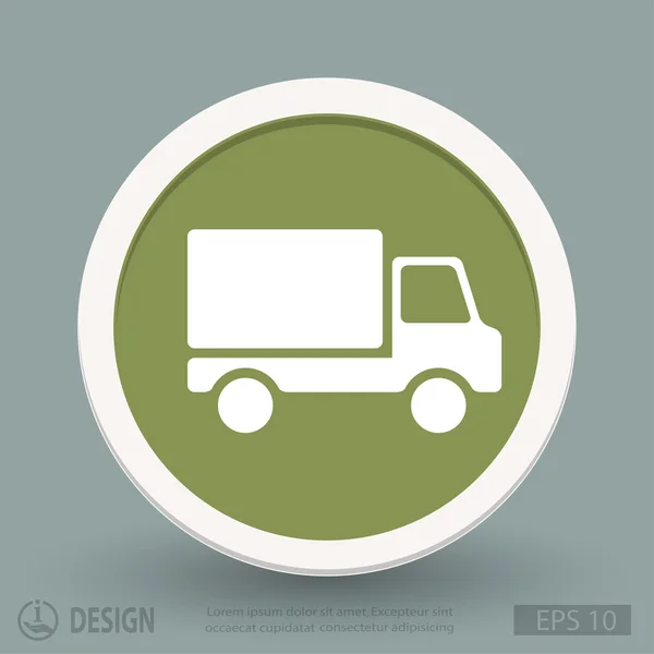 Ciężarówka ikona Płaska konstrukcja — Wektor stockowy