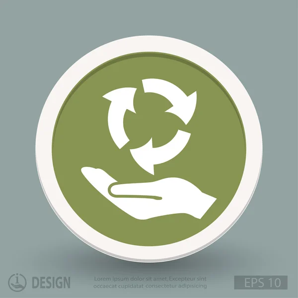 Hand mit Recycling-Zeichen-Symbol — Stockvektor