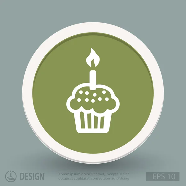 Holiday cake flat design icon — Stock Vector