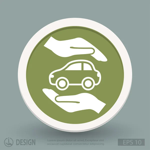 Handen met auto-pictogram — Stockvector