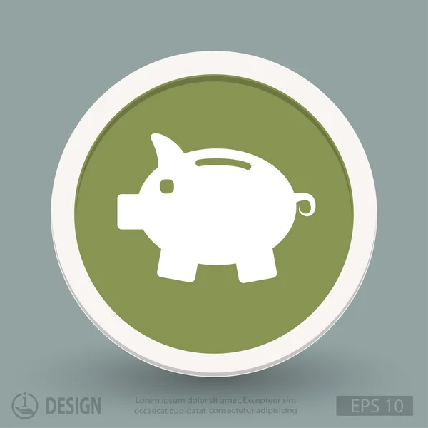 Varken moneybox plat ontwerp pictogram — Stockvector