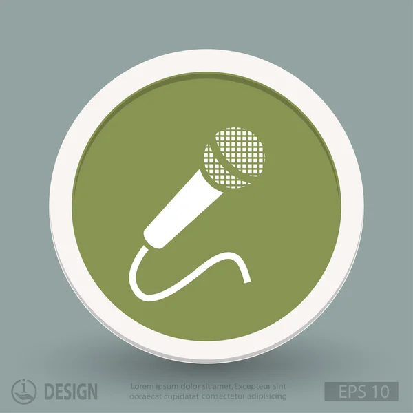 Microfoon platte ontwerp pictogram — Stockvector