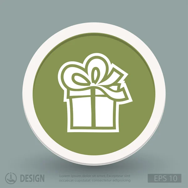 Gift flat design icon — Stock Vector