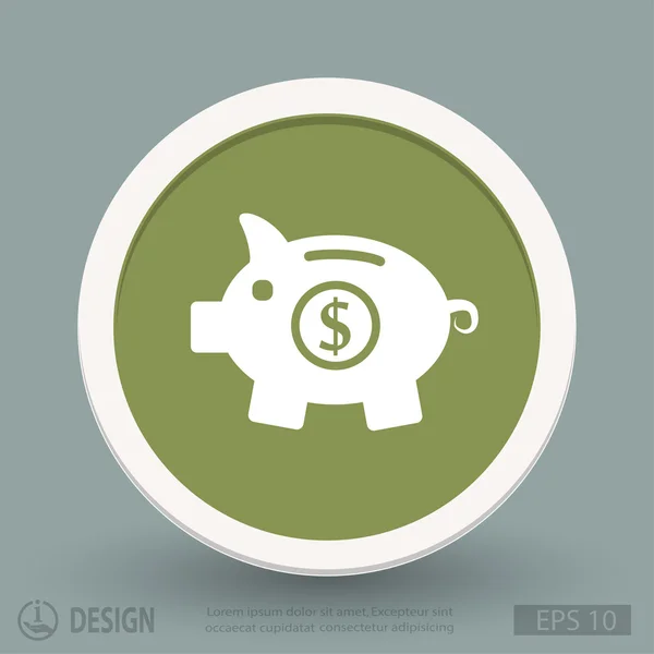 Schwein Spardose flache Design-Ikone — Stockvektor